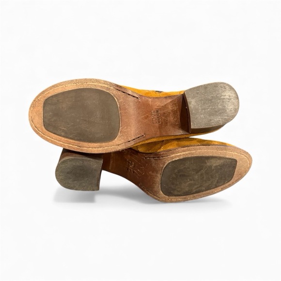 Frye Nora Whipstitch‎ Suede Brown Heeled Bootie Size 8.5 B - Picture 4 of 6